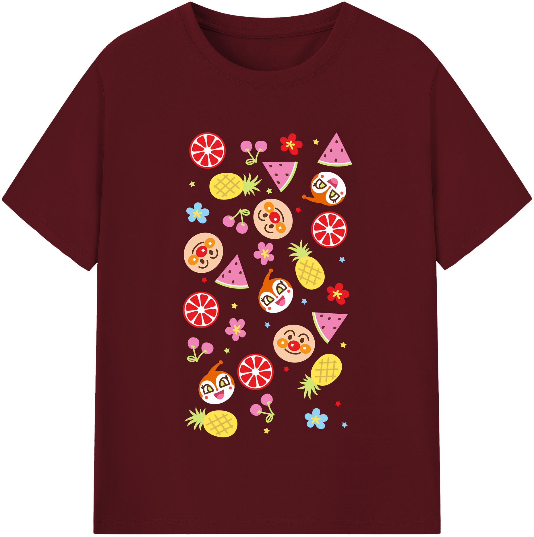 （画像用） アンパンマン Anpanman 綿100％半袖Tシャツ（フロントプリント）